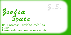 zsofia szuts business card